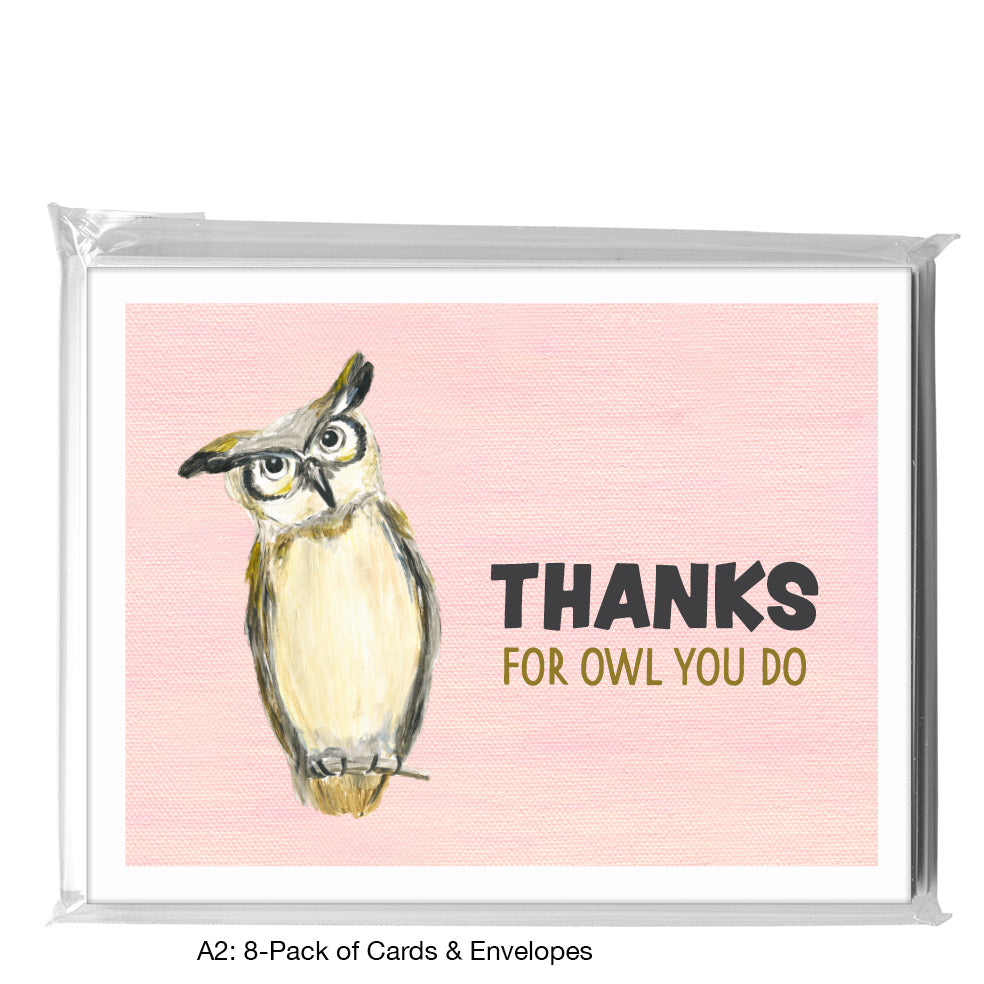 Great Horned Owl, Greeting Card (7992F), 8-Pack, www.printedcanvas.com