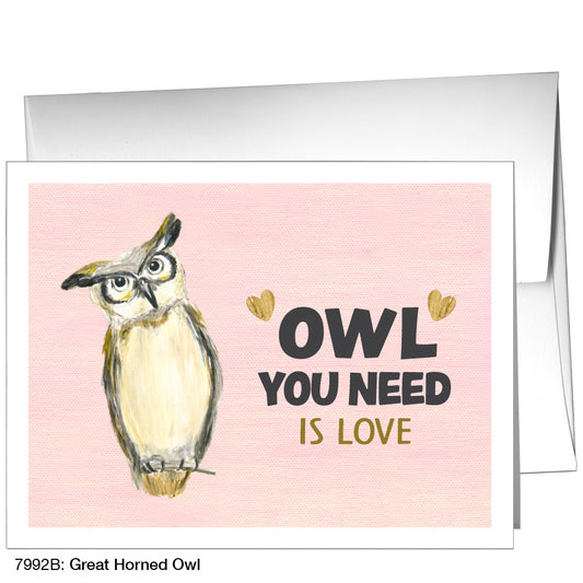 Great Horned Owl, Greeting Card (7992B), A2, printedcanvas.com