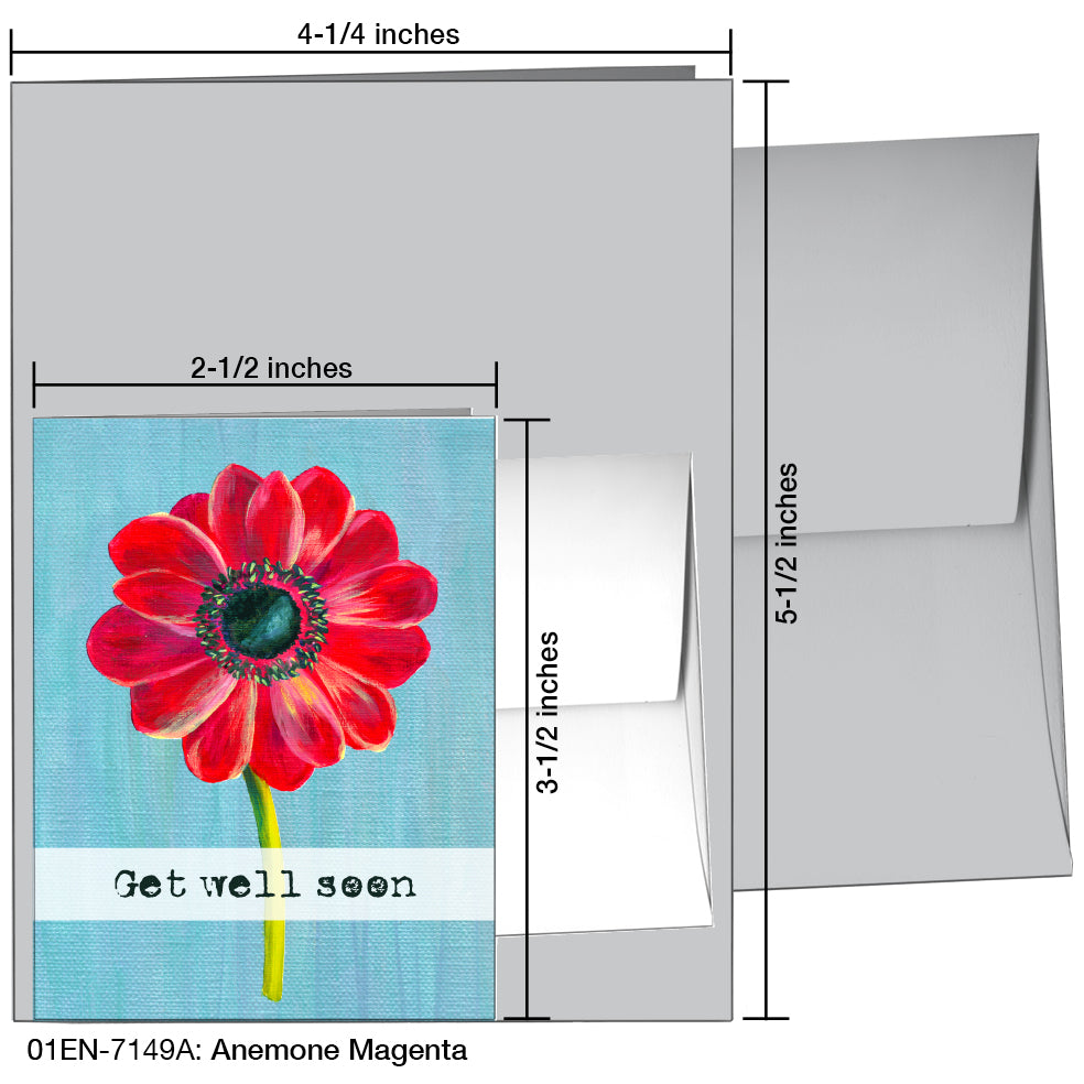 Anemone Magenta, Greeting Card (7149A), Enclosure, printedcanvas.com