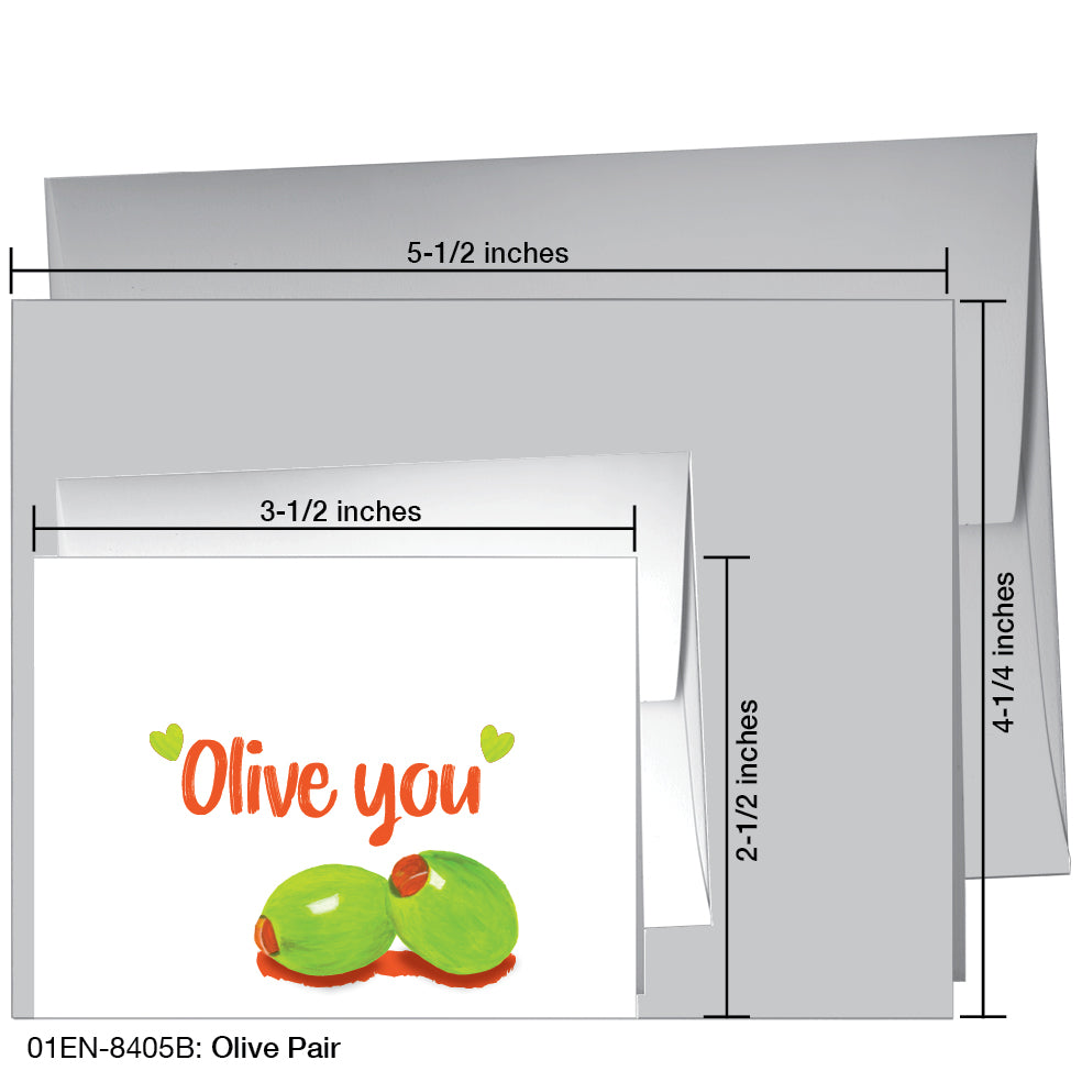 Olive Pair, Greeting Card (8405B), Enclosure, printedcanvas.com
