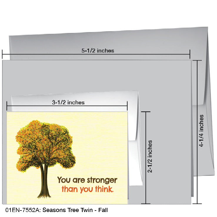 Seasons Tree Twin, Greeting Card (7552A), Enclosure, printedcanvas.com