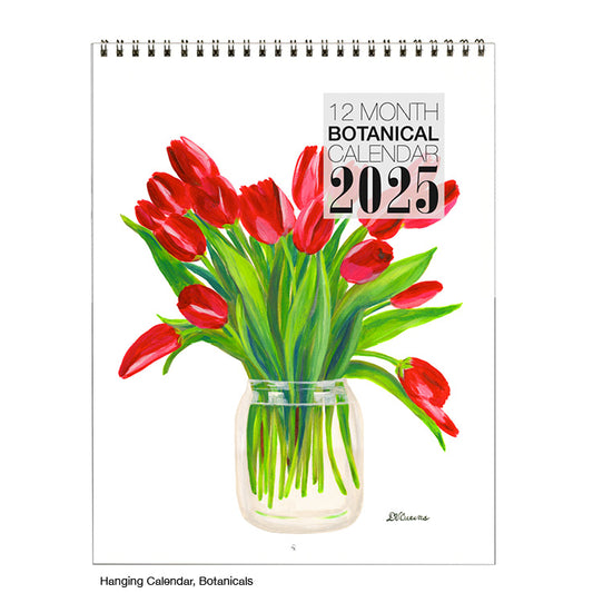Hanging Letter Calendar, Botanicals (#310-2025) - Printed Canvas