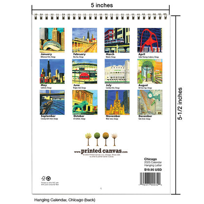 Hanging Letter Calendar, Chicago (#311-2025) - Printed Canvas