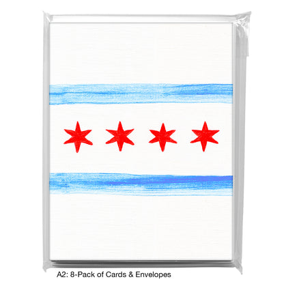 Flag of Chicago, Greeting Card (8736E), A2 8-Pack, printedcanvas.com