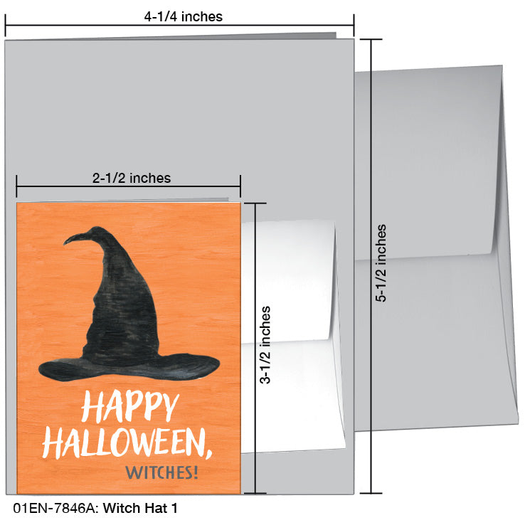 Witch Hat 1, Greeting Card (7846A), Enclosure Card, www.printedcanvas.com