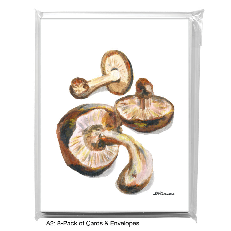 Mushroom Shiitake, Greeting Card (8740C), A2 Card 8-Pack, www.printedcanvas.com