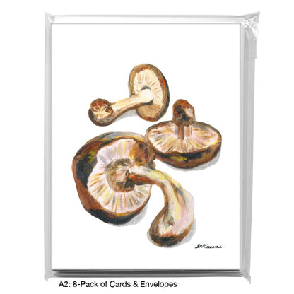 Mushroom Shiitake, Greeting Card (8740C), A2 Card 8-Pack, www.printedcanvas.com