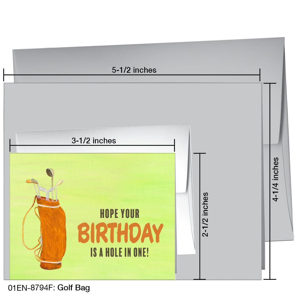Golf Bag, Greeting Card (8794F), Enclosure, www.printedcanvas.com