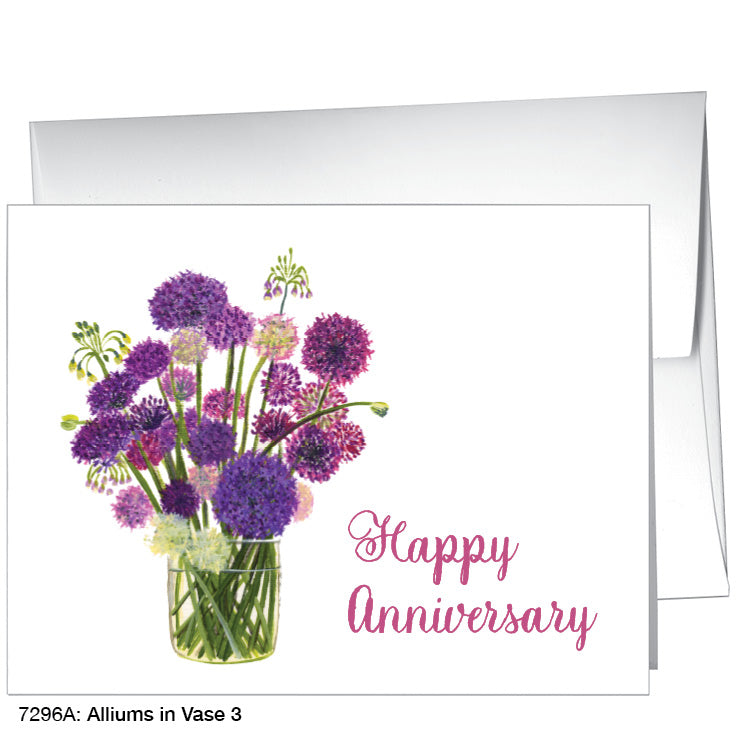 Alliums In Vase 3, Greeting Card (7296A), A2, printedcanvas.com