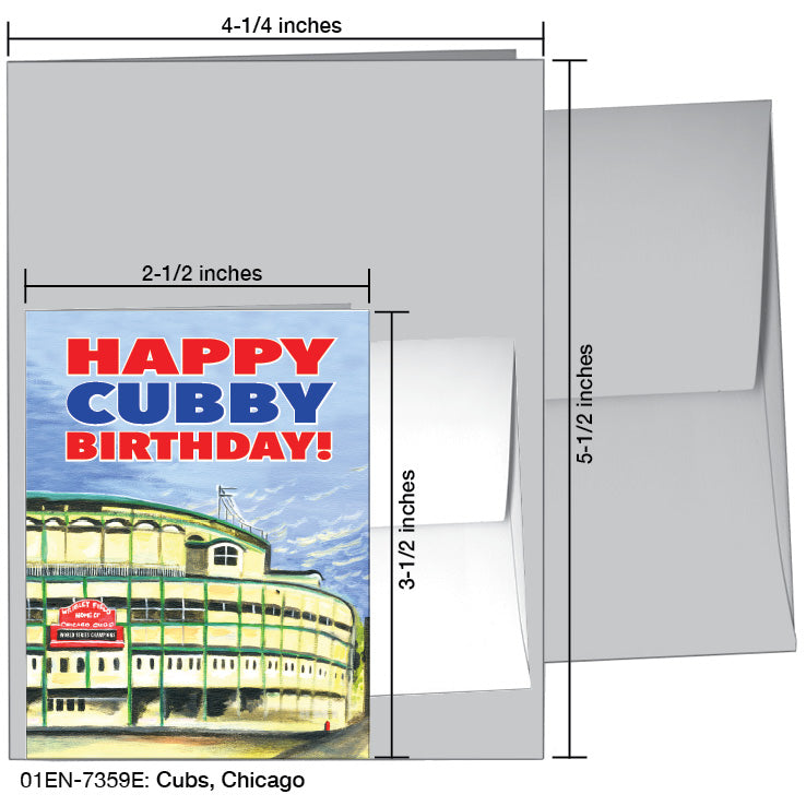 Cubs, Chicago, Greeting Card (7359E), Enclosure, www.printedcanvas.com