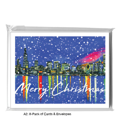 Dusk, Chicago, Greeting Card (7365M), 8-Pack, www.printedcanvas.com