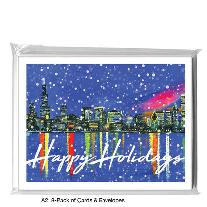 Dusk, Chicago, Greeting Card (7365N), 8-Pack, www.printedcanvas.com