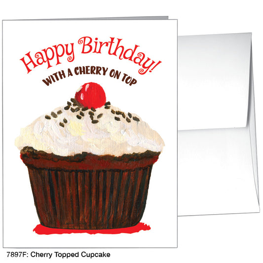 Cherry Topped Cupcake, Greeting Card (7897F), A2 Card, www.printedcanvas.com