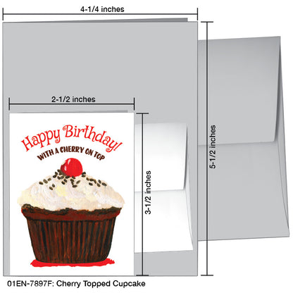 Cherry Topped Cupcake, Greeting Card (7897F), Enclosure Card, printedcanvas.com