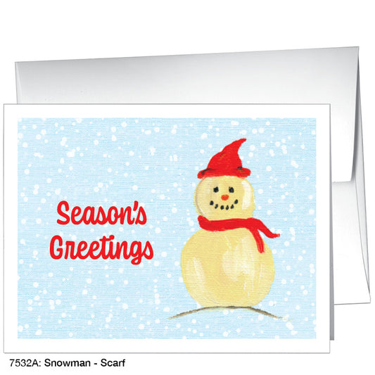 Snowman - Scarf, Greeting Card (7532A), A2, printedcanvas.com