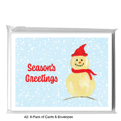 Snowman - Scarf, Greeting Card (7532A), A2 8-Pack, printedcanvas.com