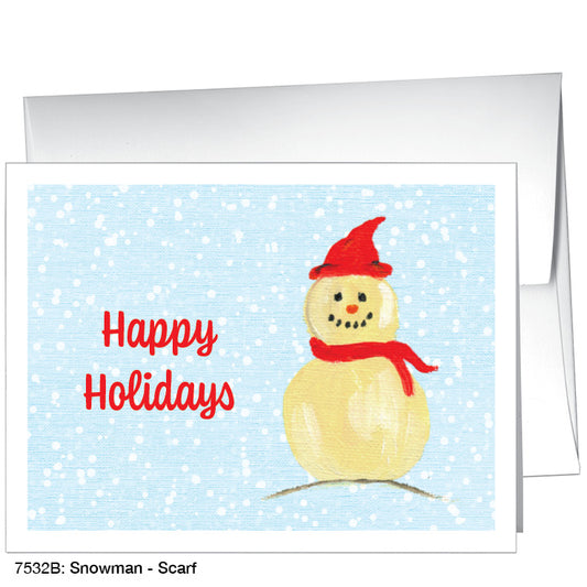 Snowman - Scarf, Greeting Card (7532B), A2, printedcanvas.com