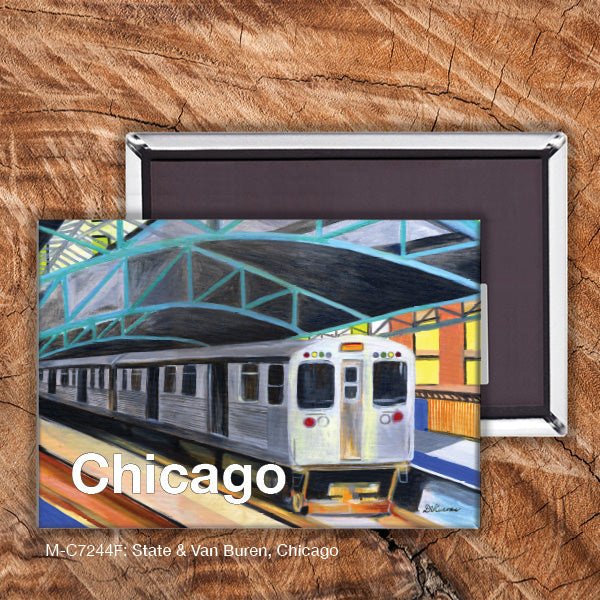 State & Van Buren, Chicago, Magnet (M-7244F), front, printedcanvas.com