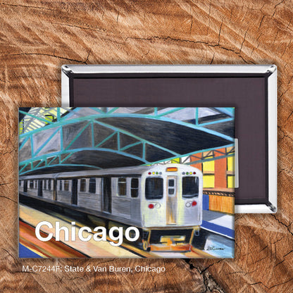 State & Van Buren, Chicago, Magnet (M-7244F), front, printedcanvas.com