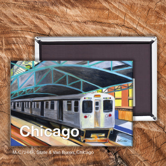 State & Van Buren, Chicago, Magnet (M-7244F), front, printedcanvas.com