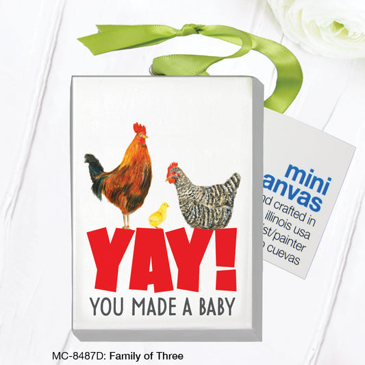 Family of Three, Mini Canvas (MC-8487D), Mini Canvas, www.printedcanvas.com
