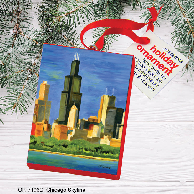 Chicago Skyline, Ornament (OR-7196C), Front, printedcanvas.com