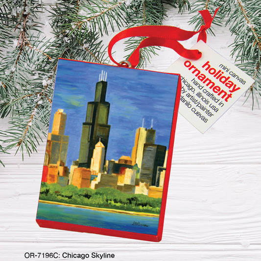 Chicago Skyline, Ornament (OR-7196C), Front, printedcanvas.com