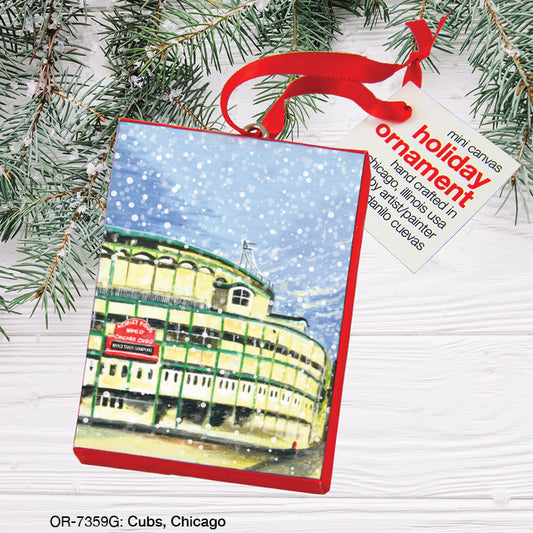 Cubs, Chicago, Ornament (OR-7359G), Front, printedcanvas.com