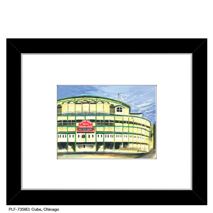 Cubs, Chicago, Print (#7359D), Print Matted, www.printedcanvas.com