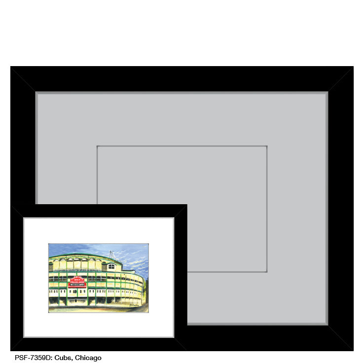 Cubs, Chicago, Print (#7359D), Print Matted, www.printedcanvas.com