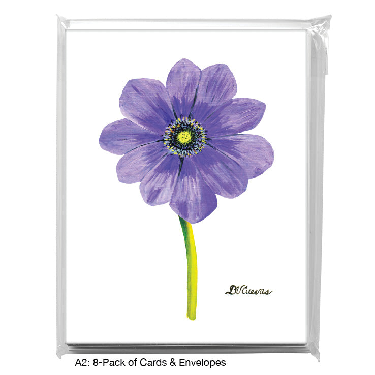 Anemone Light Purple, Greeting Card (7264J), A2 Card 8-Pack, www.printedcanvas.com