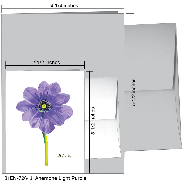 Anemone Light Purple, Greeting Card (7264J), Enclosure Card, www.printedcanvas.com