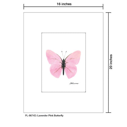 Lavender Pink Butterfly, Print (#8674D), Printe Matted, www.printedcanvas.com