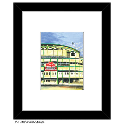 Cubs, Chicago, Print (#7359C), Print Matted, www.printedcanvas.com