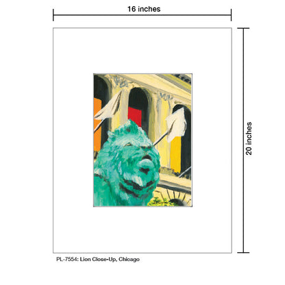 Lion, Chicago, Print (#7367AA), Printe Matted, www.printedcanvas.com
