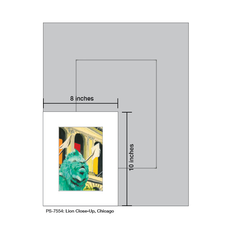 Lion, Chicago, Print (#7367AA), Print Matted, www.printedcanvas.com