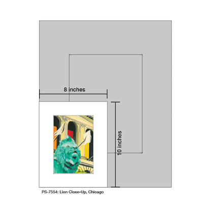 Lion, Chicago, Print (#7367AA), Print Matted, www.printedcanvas.com