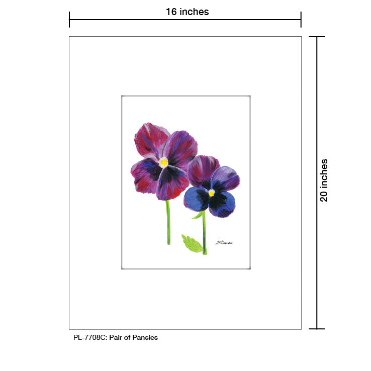 Pair of Pansies, Print (#7708C), Printe Matted, www.printedcanvas.com