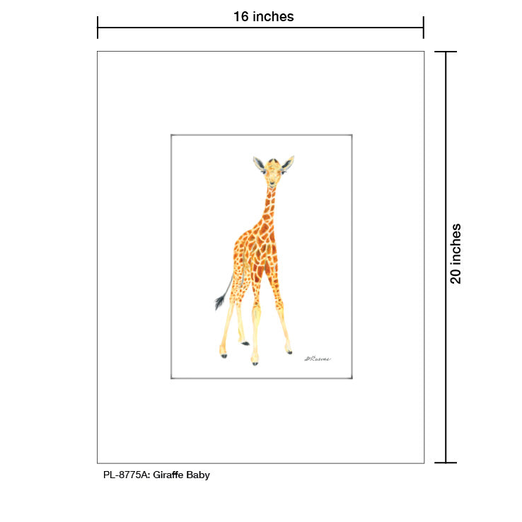 Giraffe Baby, Print (#8775A), Printe Matted, www.printedcanvas.com