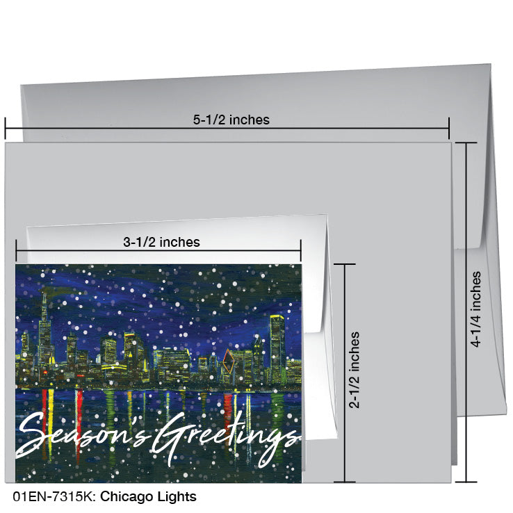 Chicago Lights, Greeting Card (7315K), Enclosure Card, www.printedcanvas.com