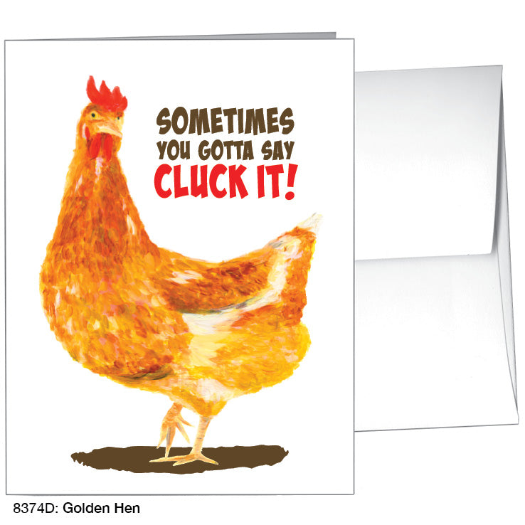 Golden Hen, Greeting Card (8374D), A2, printedcanvas.com