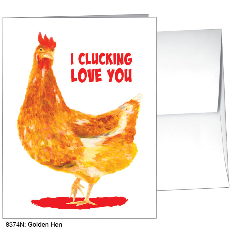 Golden Hen, Greeting Card (8374N), A2, printedcanvas.com