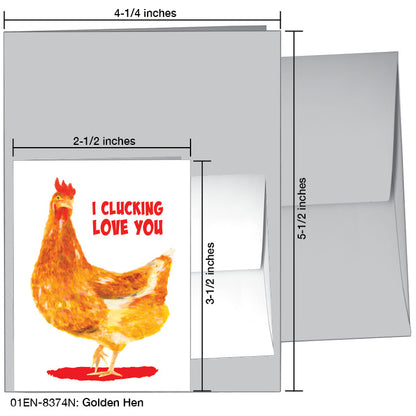 Golden Hen, Greeting Card (8374N), Enclosure, printedcanvas.com