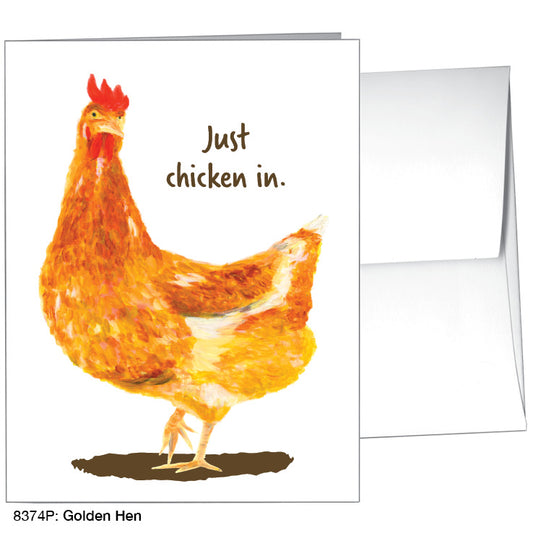 Golden Hen, Greeting Card (8374P), A2, printedcanvas.com