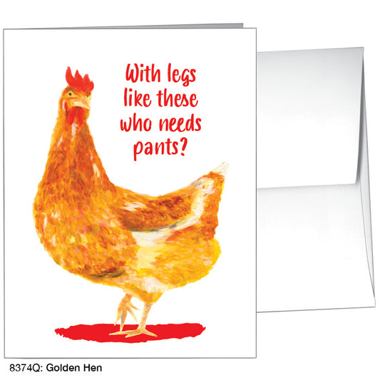 Golden Hen, Greeting Card (8374Q), A2, printedcanvas.com