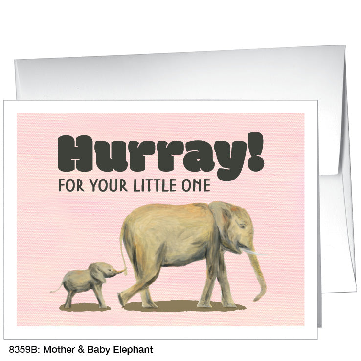 Mother & Baby Elephant, Greeting Card (8359B), A2, printedcanvas.com