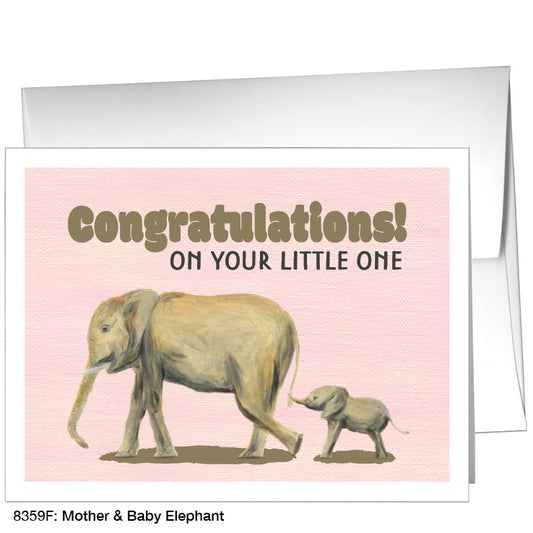 Mother & Baby Elephant, Greeting Card (8359F), A2, printedcanvas.com