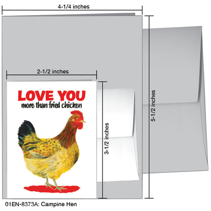 Campine Hen, Greeting Card (8373A), Enclosure Card, printedcanvas.com