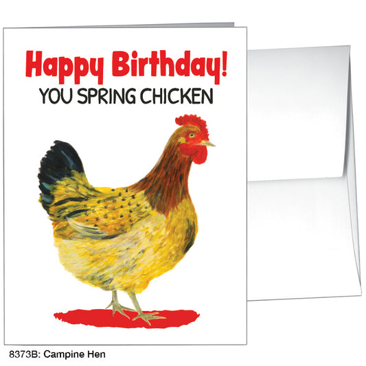 Campine Hen, Greeting Card (8373B), A2, printedcanvas.com