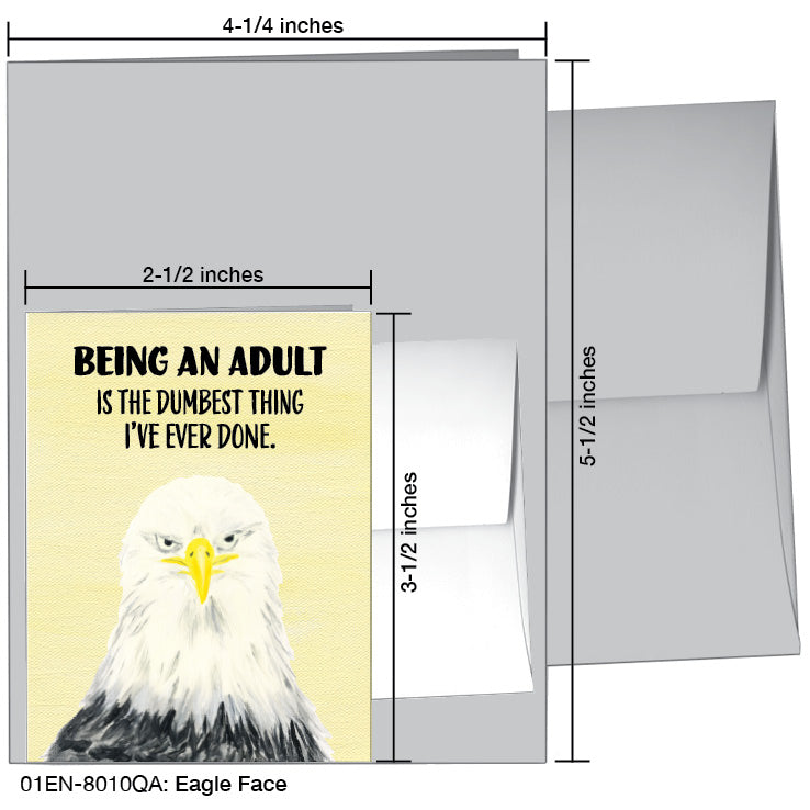 Eagle Face, Greeting Card (8010QA), Enclosure, printedcanvas.com